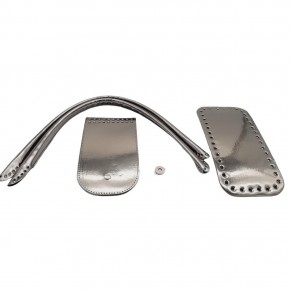 Çanta Aksesuar Pelikan Çanta Saplı Parlak Rugan Deri Çanta Seti Koyu Gri Renk