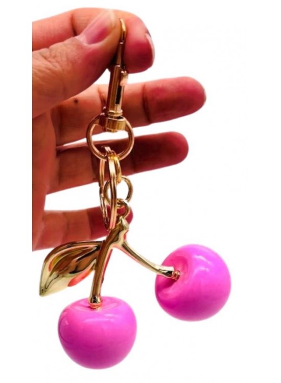 Çanta Aksesuar Pembe Kiraz Anahtarlık , Çanta Süsü