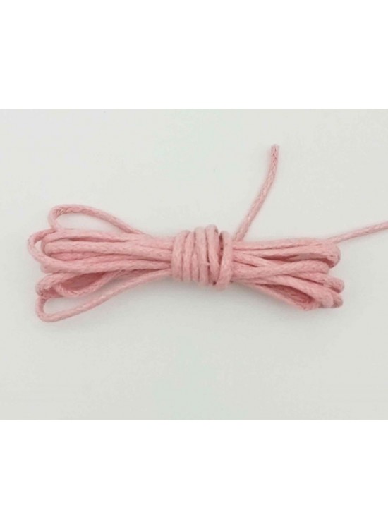 Çanta Aksesuar Pembe Renk Mumlu Koton İp 5 Metre