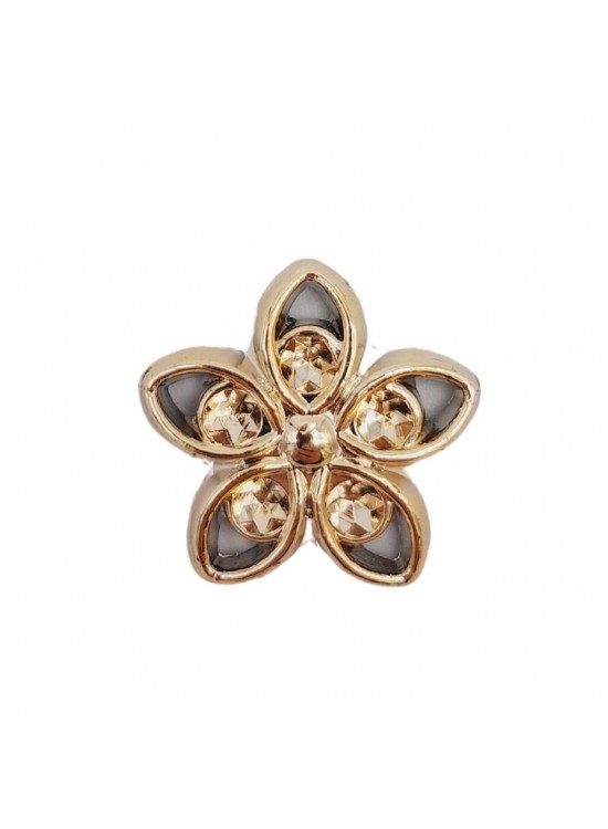 Çanta Aksesuar Plastik Çiçek Model Süs Light Gold Renk