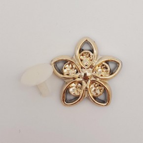 Çanta Aksesuar Plastik Çiçek Model Süs Light Gold Renk