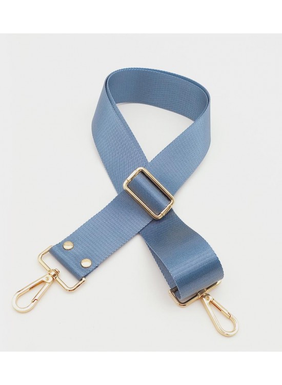 Çanta Aksesuar Polyester Kolon 120X4 Cm Bebe Mavi Light Gold Metalli