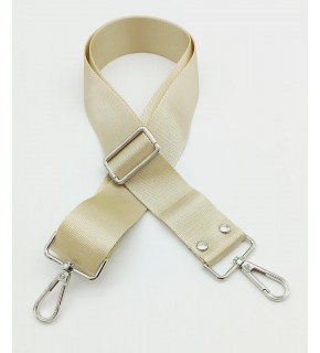 Çanta Aksesuar Polyester Kolon 120X4 Cm Bej Gümüş Metalli