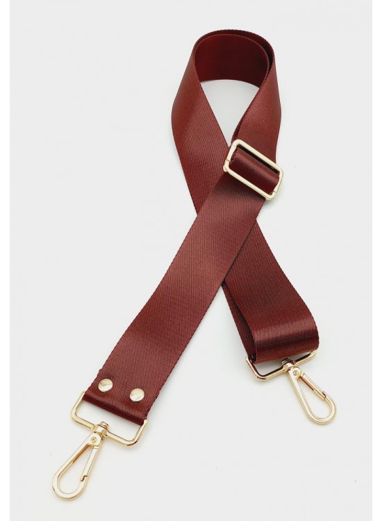 Çanta Aksesuar Polyester Kolon 120X4 Cm Bordo Light Gold Metalli