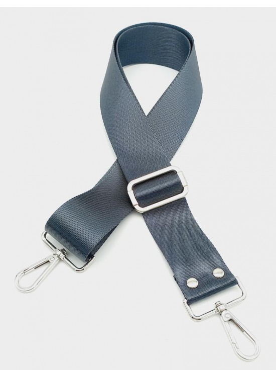 Çanta Aksesuar Polyester Kolon 120X4 Cm Gri Gümüş Metalli