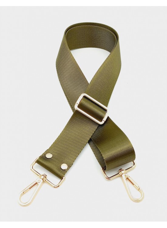 Çanta Aksesuar Polyester Kolon 120X4 Cm Haki Yeşil Light Gold Metalli