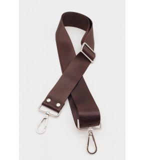 Çanta Aksesuar Polyester Kolon 120X4 Cm Kahverengi Gümüş Metalli