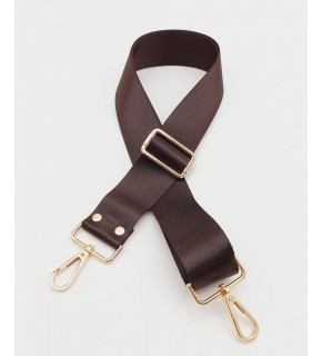 Çanta Aksesuar Polyester Kolon 120X4 Cm Kahverengi Light Gold Metalli