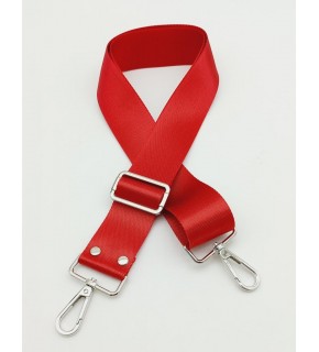 Çanta Aksesuar Polyester Kolon 120X4 Cm Kırmızı Gümüş Metalli