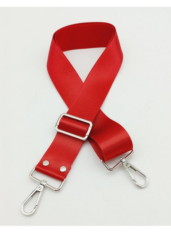 Çanta Aksesuar Polyester Kolon 120X4 Cm Kırmızı Gümüş Metalli Çanta Aksesuar Polyester Kolon 120X4 Cm Kırmızı Gümüş Metalli