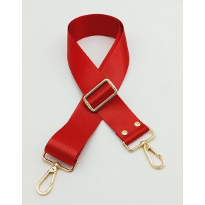 Çanta Aksesuar Polyester Kolon 120X4 Cm Kırmızı Light Gold Metalli