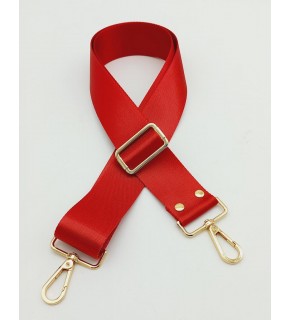 Çanta Aksesuar Polyester Kolon 120X4 Cm Kırmızı Light Gold Metalli
