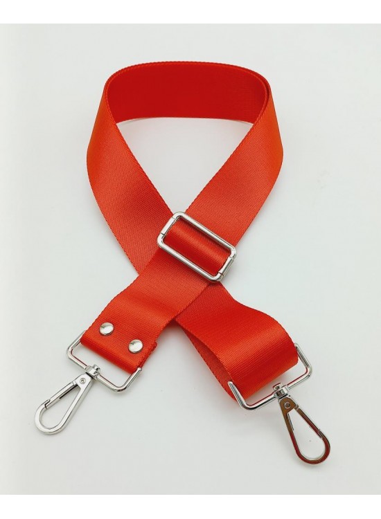 Çanta Aksesuar Polyester Kolon 120X4 Cm Nar Çiçeği Gümüş Metalli