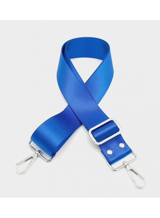 Çanta Aksesuar Polyester Kolon 120X4 Cm Saks Mavi Gümüş Metalli