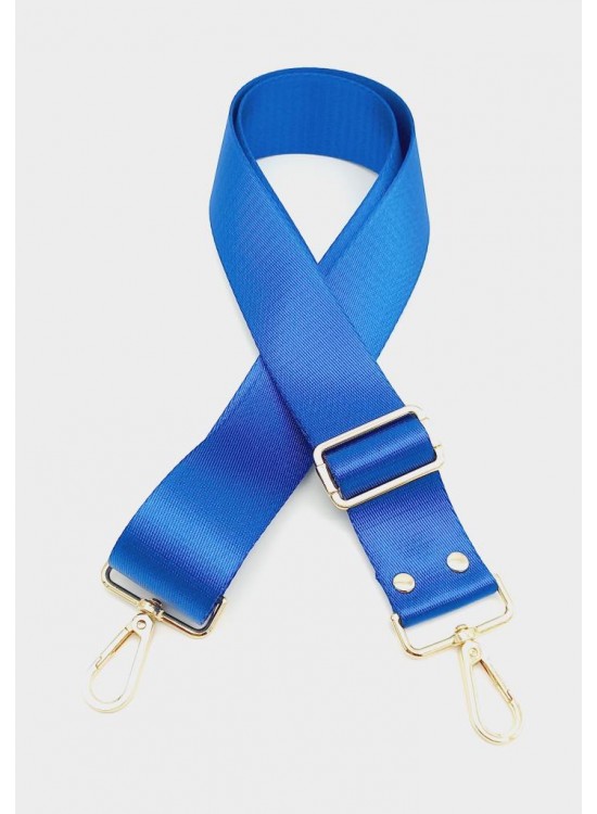 Çanta Aksesuar Polyester Kolon 120X4 Cm Saks Mavi Light Gold Metalli