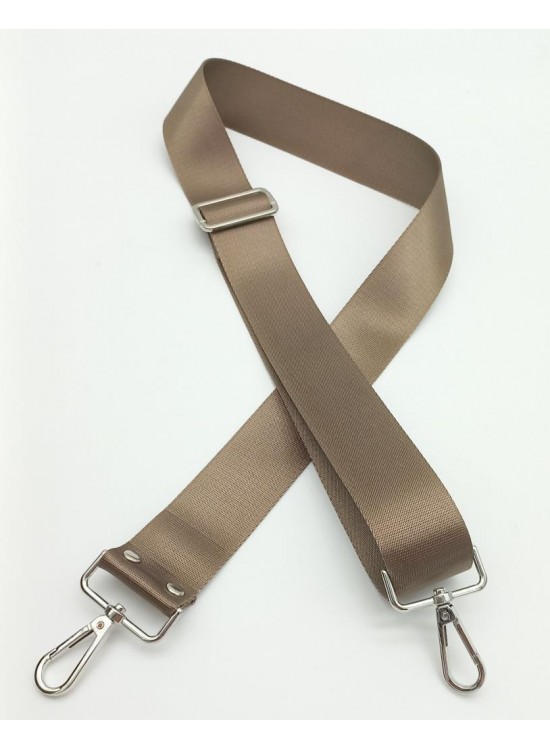 Çanta Aksesuar Polyester Kolon 120X4 Cm Vizon Gümüş Metalli