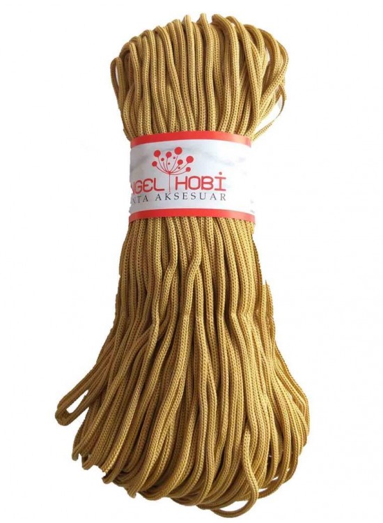 Çanta Aksesuar Polyester Rulo Makrome Hardal Sarı 5Mm