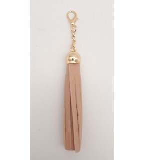 Çanta Aksesuar Pudra Renk Suni Deri Kovanlı Püskül Light Gold Metalli