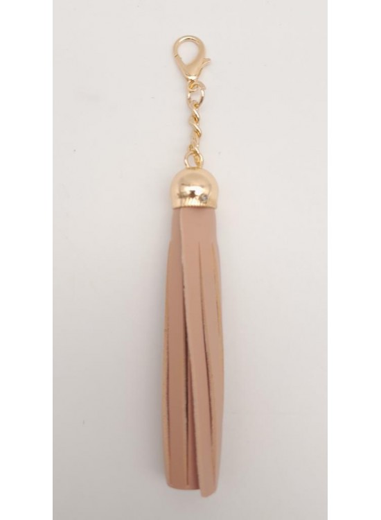 Çanta Aksesuar Pudra Renk Suni Deri Kovanlı Püskül Light Gold Metalli