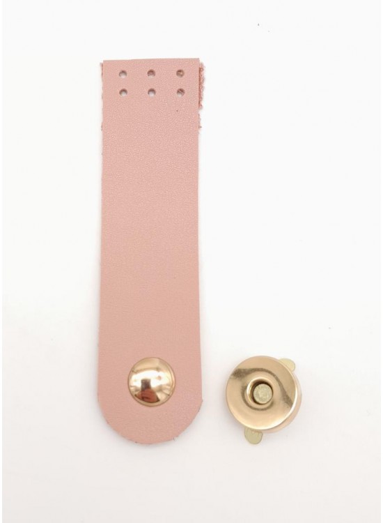 Çanta Aksesuar Pudra Renk Tek Kat Suni Deri Kapak 10.5x2.5 cm Light Gold Metal