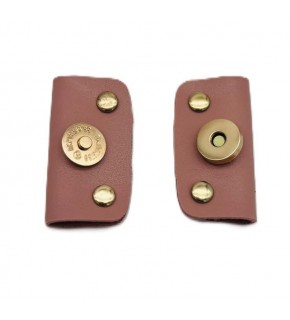 Çanta Aksesuar Pudra Suni Derili Troklu Mıknatıslı Çıtçıt Light Gold Metalli