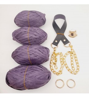 Çanta Aksesuar Rafya Ve Lacivert Renk Zincirli Sap Çanta Seti