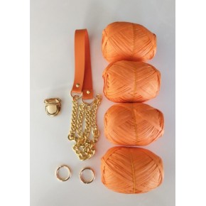 Çanta Aksesuar Rafya Ve Zincirli Sap Seti