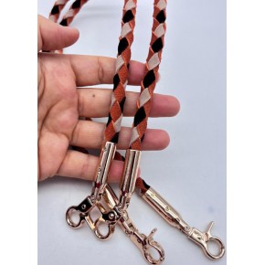 Çanta Aksesuar Renkli  43 cm  Örme Çanta Sapı Light Gold  Metal