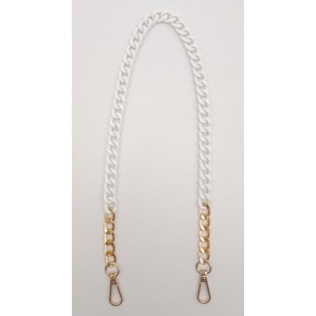 Çanta Aksesuar Renkli Metal 60 cm Kancalı Zincir Buz Beyazı