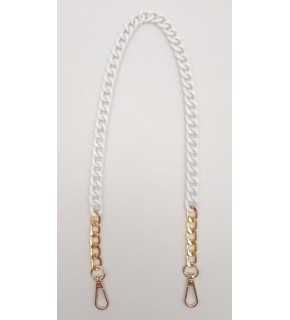 Çanta Aksesuar Renkli Metal 60 cm Kancalı Zincir Buz Beyazı