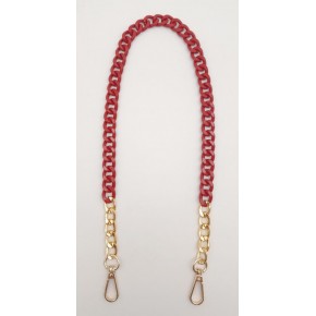 Çanta Aksesuar Renkli Metal 60 cm Kancalı Zincir Kırmızı