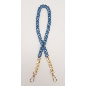 Çanta Aksesuar Renkli Metal 60 cm Kancalı Zincir Kot Mavi