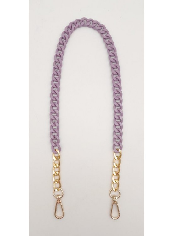Çanta Aksesuar Renkli Metal 60 cm Kancalı Zincir Mor