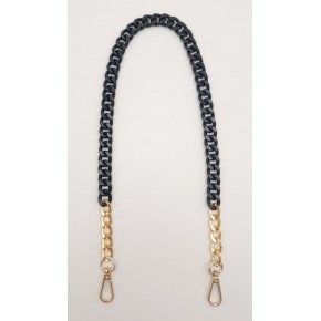 Çanta Aksesuar Renkli Metal 60 cm Kancalı Zincir Siyah