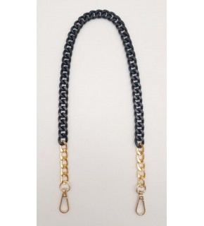 Çanta Aksesuar Renkli Metal 60 cm Kancalı Zincir Siyah