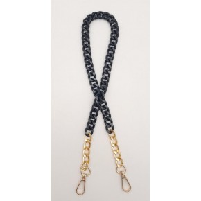 Çanta Aksesuar Renkli Metal 60 cm Kancalı Zincir Siyah