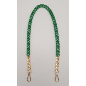 Çanta Aksesuar Renkli Metal 60 cm Kancalı Zincir Yeşil
