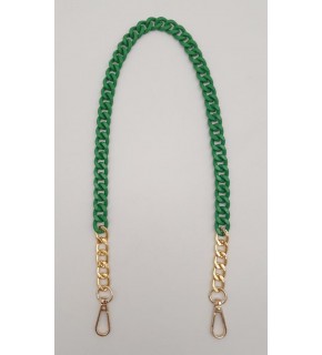 Çanta Aksesuar Renkli Metal 60 cm Kancalı Zincir Yeşil