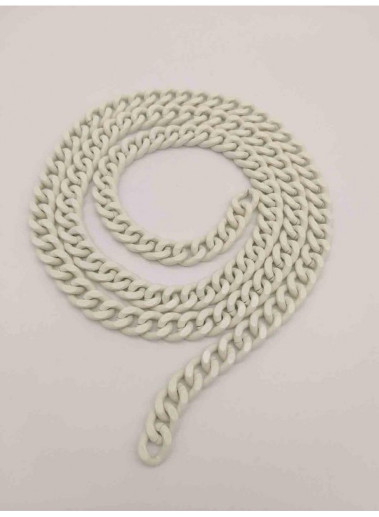 Çanta Aksesuar Renkli Metal Zincir Buz Beyazı 120 Cm