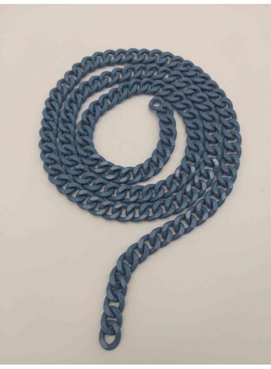 Çanta Aksesuar Renkli Metal Zincir Kot Mavi 120 Cm