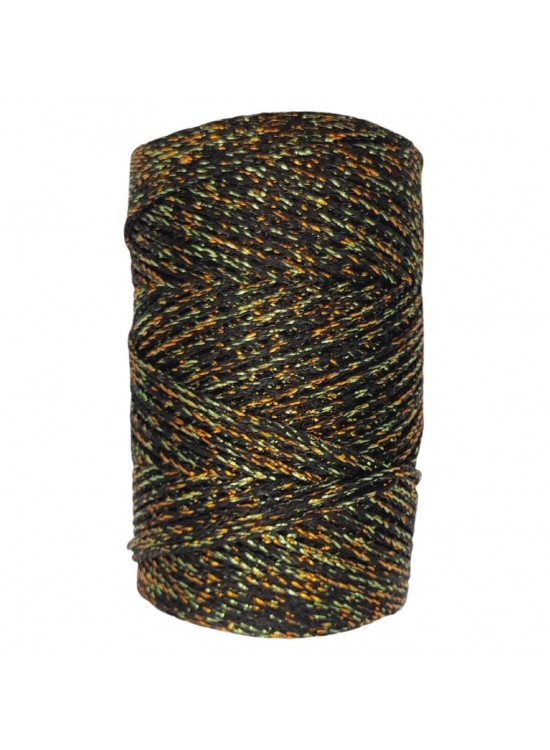 Çanta Aksesuar Renkli Simli Polyester Makrome Siyah Renk 200 gr No:01