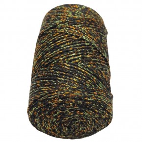 Çanta Aksesuar Renkli Simli Polyester Makrome Siyah Renk 200 gr No:01