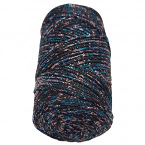 Çanta Aksesuar Renkli Simli Polyester Makrome Siyah Renk 200 gr No:02