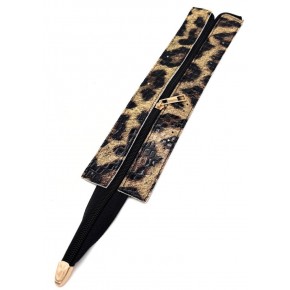 Çanta Aksesuar Rugan Croco Leopar  Renk 28 Cm Derili Fermuar Light Gold  Metalli