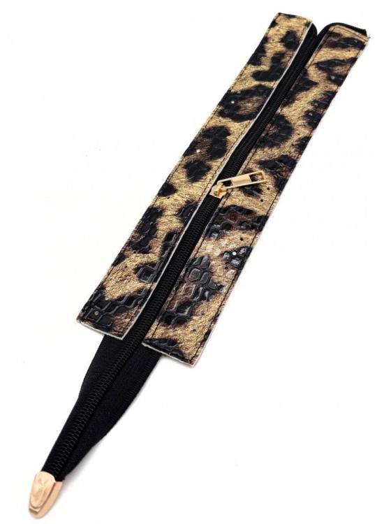 Çanta Aksesuar Rugan Croco Leopar  Renk 28 Cm Derili Fermuar Light Gold  Metalli