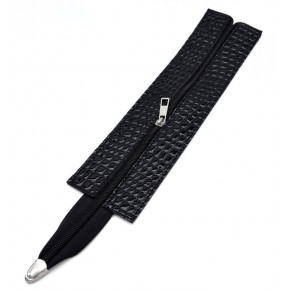 Çanta Aksesuar Rugan Croco Siyah Renk 28 Cm Derili Fermuar Gümüş  Metalli