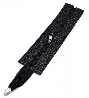 Çanta Aksesuar Rugan Croco Siyah Renk 28 Cm Derili Fermuar Gümüş  Metalli