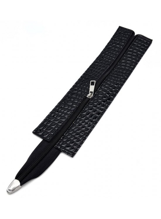 Çanta Aksesuar Rugan Croco Siyah Renk 28 Cm Derili Fermuar Gümüş  Metalli