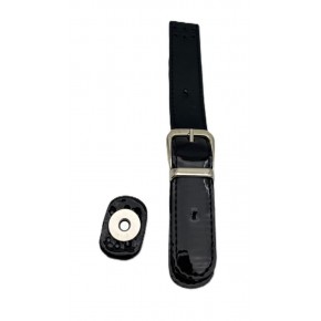 Çanta Aksesuar Rugan Deri 18 cm Tokalı Çanta Kapağı Siyah Renk Gümüş Metalli