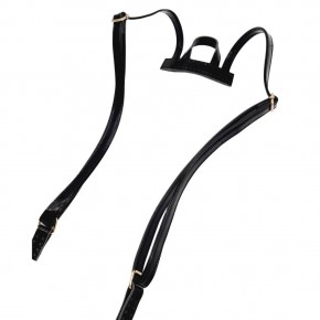 Çanta Aksesuar Rugan Deri Sırt Çantası Sapı Siyah Renk Light Gold Metalli